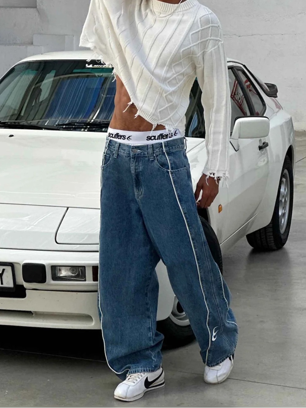 Scuffers NWT Mowa Blue Pants Denim Baggy Streetwear Grunge Y2K Mens 42